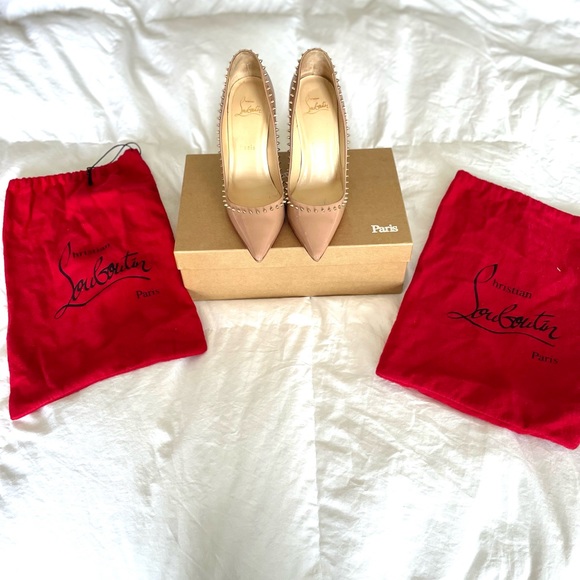 Louboutin Anjalina 100 patent, Nude/light gold, size: 36.5. - Picture 6 of 16
